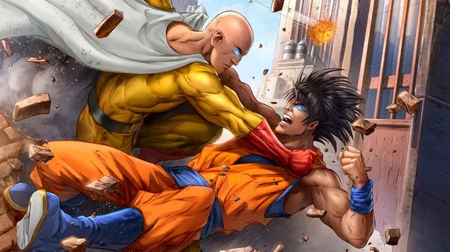 Saitama VS Goku 4K bakgrund