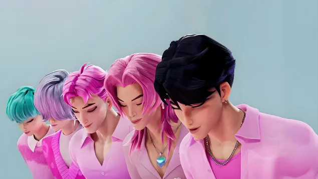 Saja Boys - Svi članovi - K-Pop Lovci na demone (Film) 4K pozadina