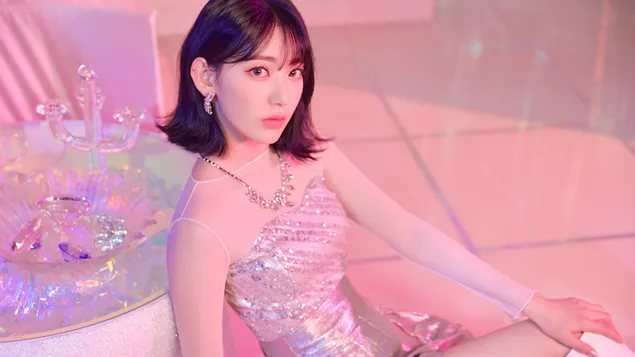 Сакура у 'Сецрет Стори оф Тхе Сван' МВ Схоот (2020) из ИЗ*ОНЕ [К-Поп Банд] 4K позадина