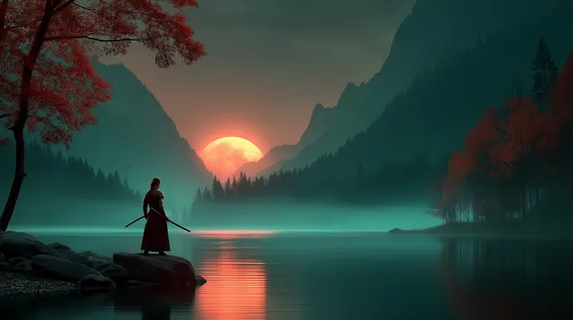 samurai kontemplatioun: roude mound iwwer niwwelege biergsei eroflueden