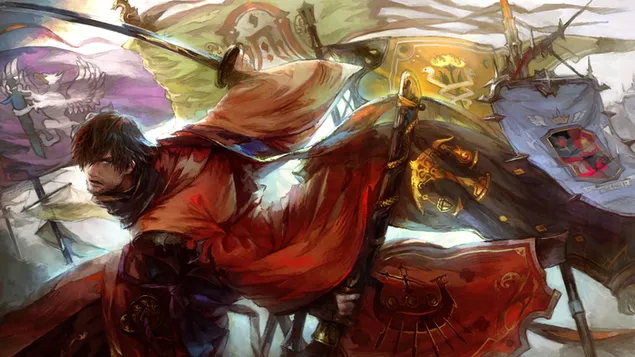 Samurai 'Warrior of Light' - Final Fantasy XIV Online [Videojoc] 4K fons de pantalla