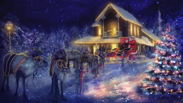 Hình nền Ông già Noel và ban đêm HD