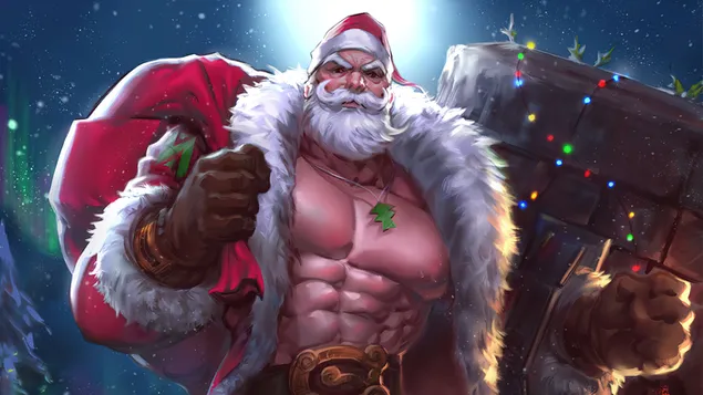 Santa 'Braum' - League of Legends (LOL) 4K muurpapier