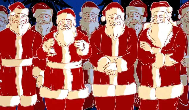 Santa saudara bersama-sama HD kertas dinding