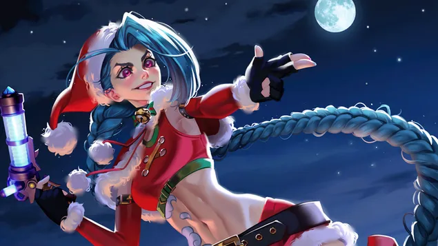 Santa Girl 'Jinx' - 英雄联盟 (LOL) 4K 壁纸