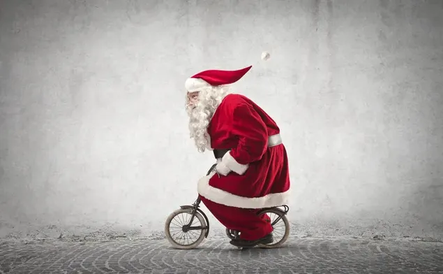 Kersvader kom in sy siklus 4K muurpapier