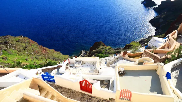 Santorini Grecia 4K sfondo