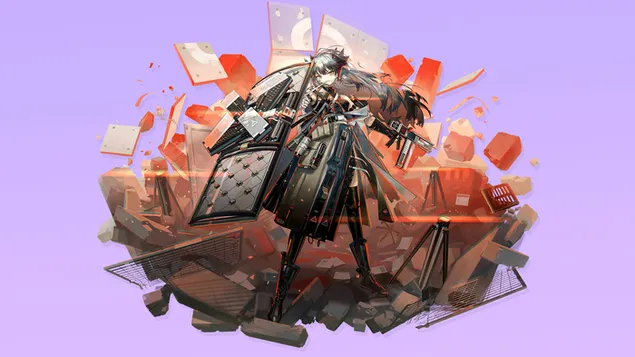 Saria - Arknights [Video lojë anime] 4K sfond