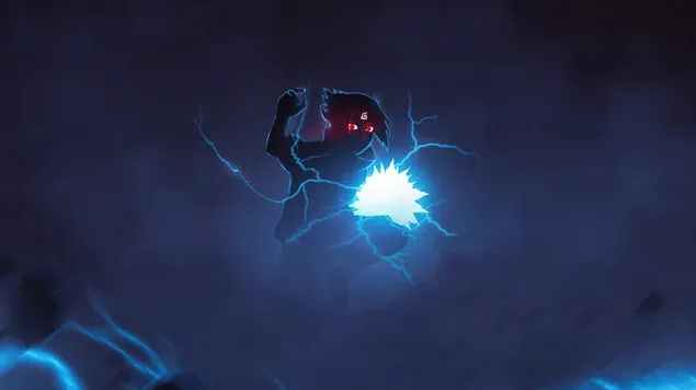 Sasuke Uchiha In Donker Nag 4K muurpapier