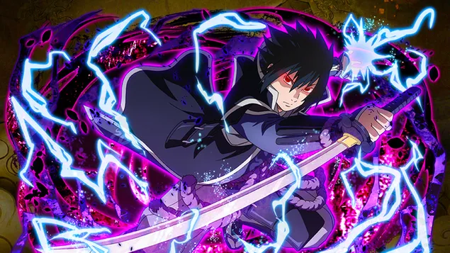 Sasuke Uchiha Lightning Blade van Naruto Shippuden voor desktop download