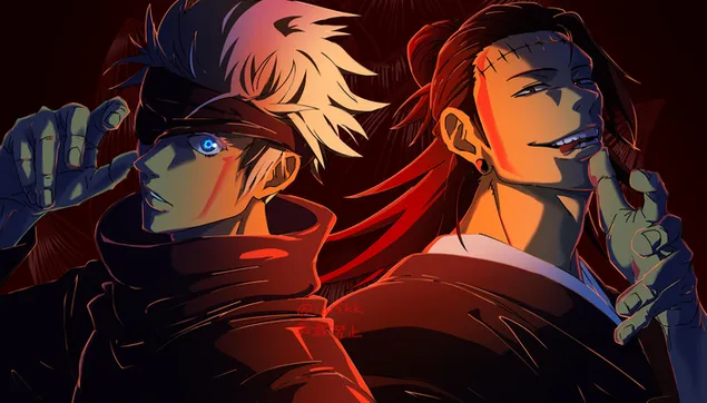 고조 사토루와 게토 스구루의 배경 8K 배경화면