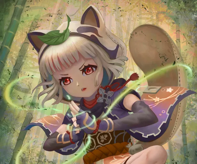 Sayu die slaperige ninja | Ganshin impak 2K muurpapier