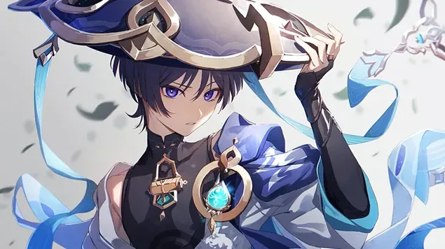 Scaramouche (Anemo varonis) | Genshin Impact (Anime videospēle) 4K fona tapete