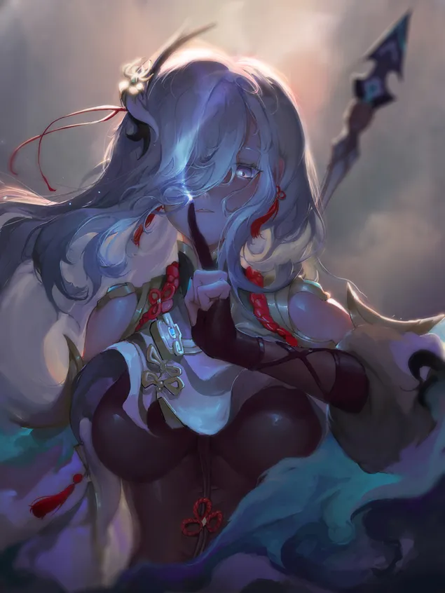 ترساندن دختر Shenhe | تاثیر گانشین کاغذدیواری  2K