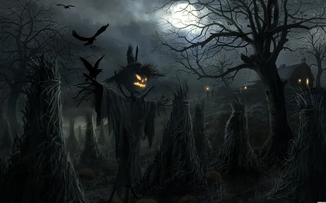 Scarecrow at Halloween Night