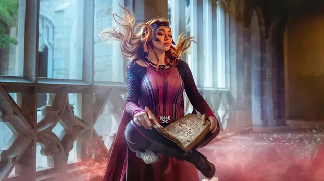 scarlet witch is reading the book of the dark world  download