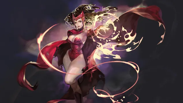 Scarlet Witch (Wanda Maximoff) tegneserier 4K bakgrunn