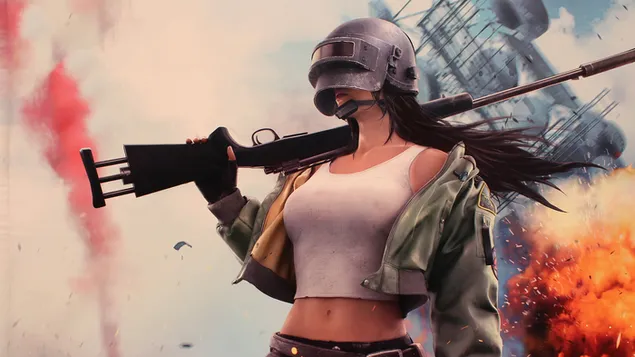 Schlachtfelder von PlayerUnknown (PUBG Mobile) - Helm Battle Girl herunterladen