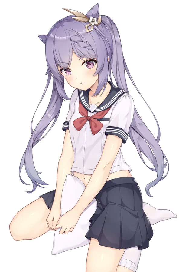 趴枕的學妹可晴（Ganshin Impact） 2K 壁紙