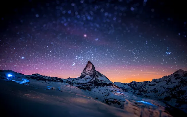 Schweiz Matterhorn Berghimmel und Sterne herunterladen