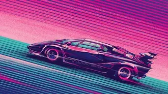 Tapeta Scifi Car Neon 4K
