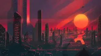 atardecer de ciudad de ciencia ficcion descargar