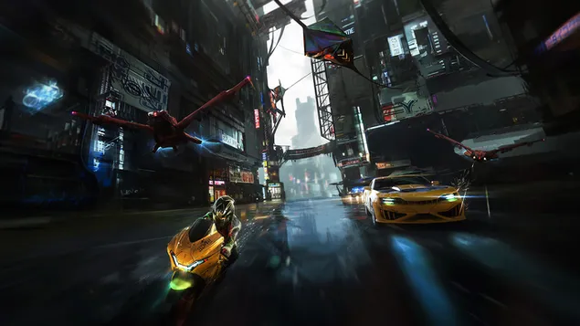 Bilim Kurgu Siberpunk 4K duvar kağıdı