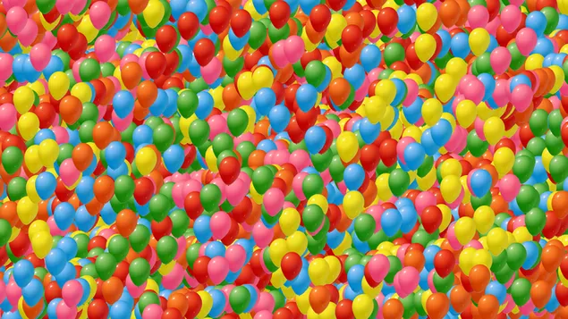 Havet af farverig ballon 4K tapet
