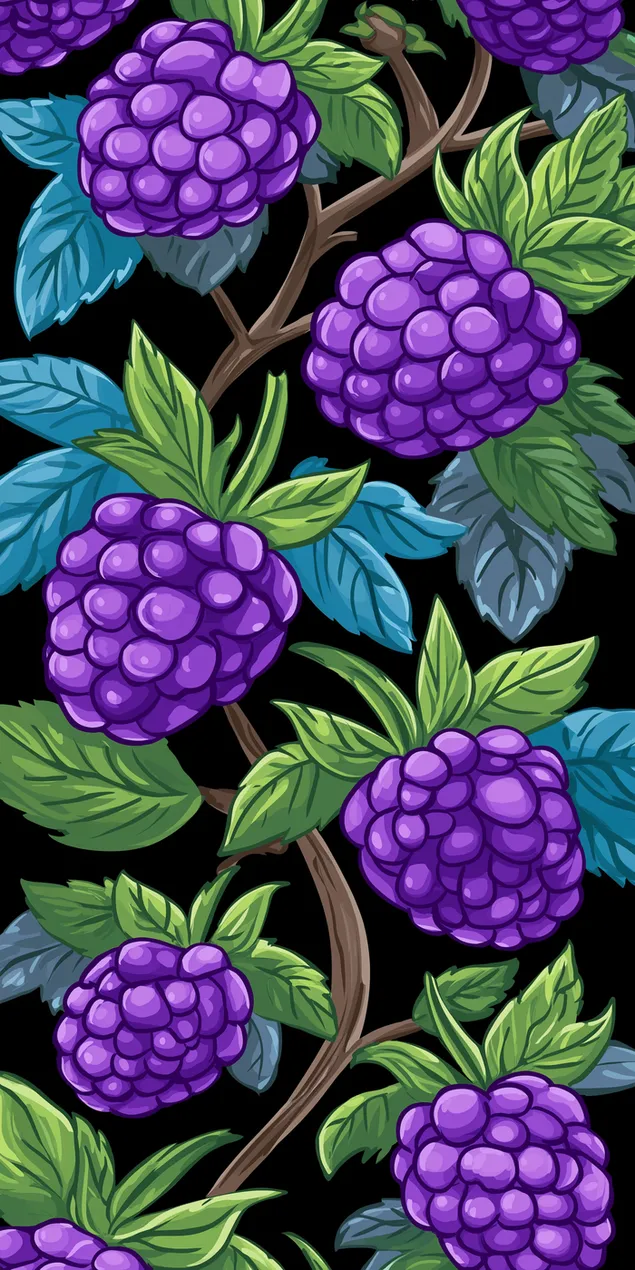 Zökkenőmentes ismétlődő minta érett bogyókkal kusza szőlőn HD háttérkép