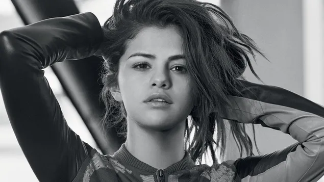 Selena Gomez einfarbig 4K Hintergrundbild