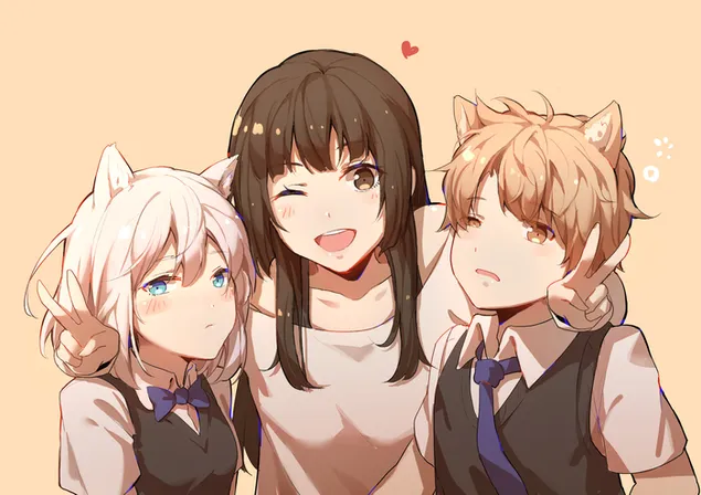 Selfie med demi-mennesker 2K baggrundsbillede