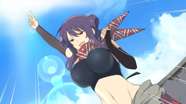 Senran Kagura Shinobi Lawan Rin 4K kertas dinding