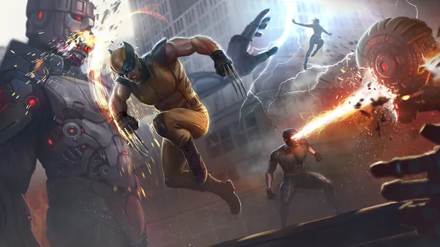 哨兵大战 X 战警（漫威）漫画 4K 壁纸