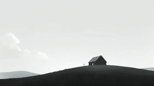prezemete mirna samotija: minimalistichki pejzazh so dalechna kukja