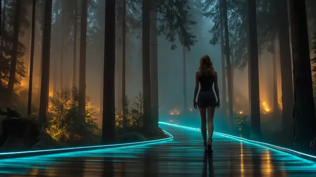 rauhallinen kavelyretki sateilevalla metsapolulla hamarassa lataa