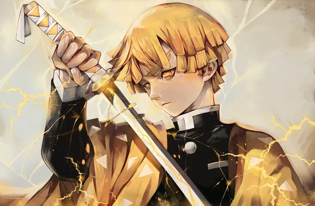 Сериозен Зинецу и неговиот меч 2K тапет