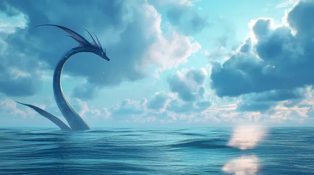 She Xing Hai Long Cong Ping Jing De Hai Shui Zhong Fu Xian Xia Zai