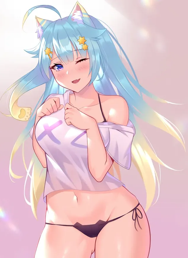 Sexy Anime Girl Showing Her Beauty