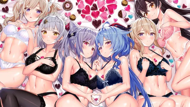 Sexy bikni girls together | Genshin Impact  HD wallpaper