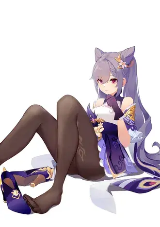 Keqing seksi berbaring di lantai (Ganshin Impact) 2K wallpaper