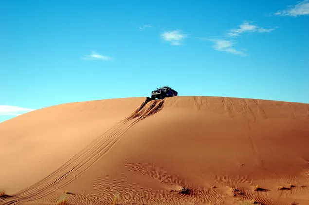 砂漠での車のエクストリームスポーツ