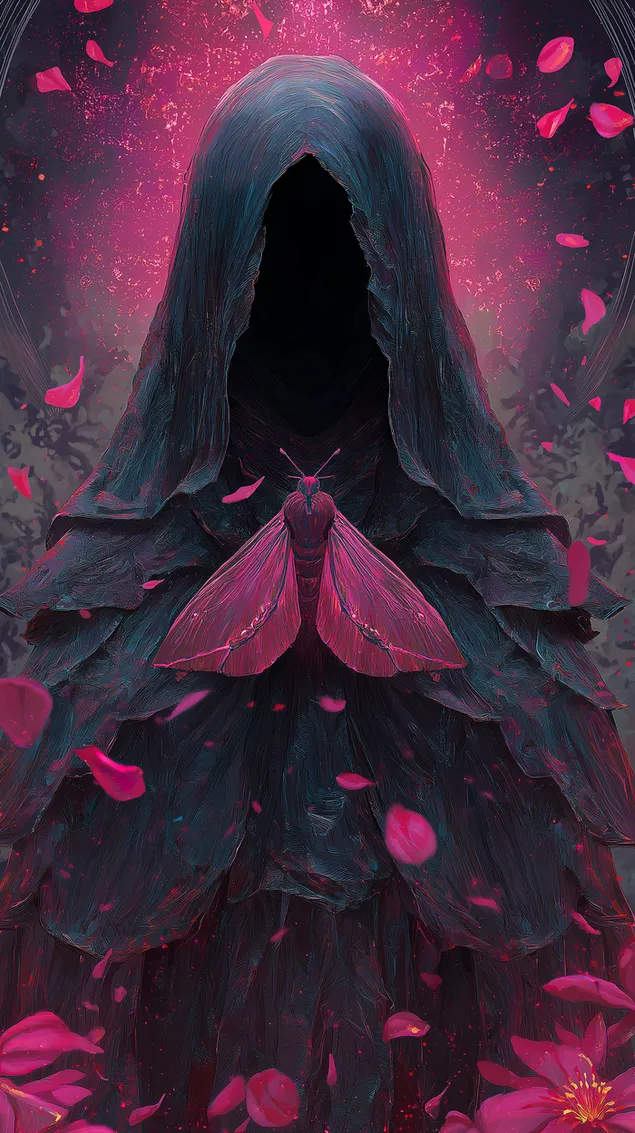 hwaryeohan nabangeul gajin geurimjaga deuriun dugeoneul sseun jonjae daunrodeu