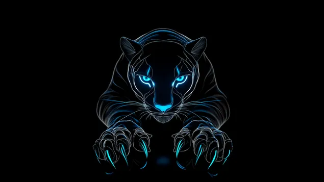 zasjenjeni neonski crni jaguar king preuzmi