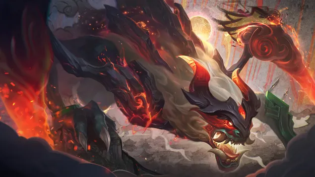 Shan Hai Scrolls Cho'Gath Splash Art - League of Legends (LOL) 8K papel de parede