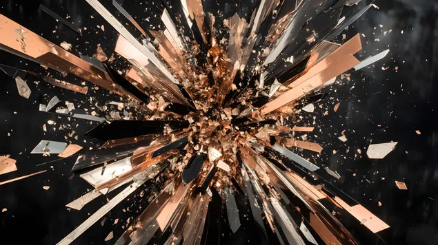 muat turun kesan menghancurkan: letupan serpihan logam