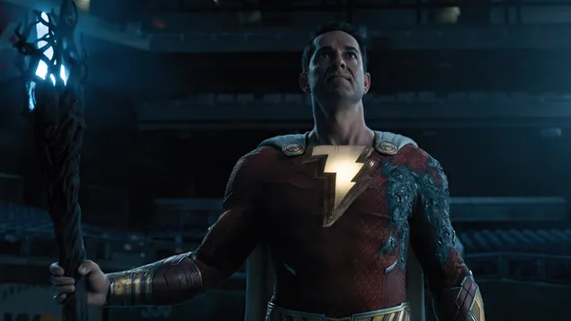 Shazam iš Shazam! Filmas dievų pyktis 4K ekrano užsklanda