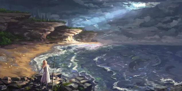 muat turun dia di tepi pantai