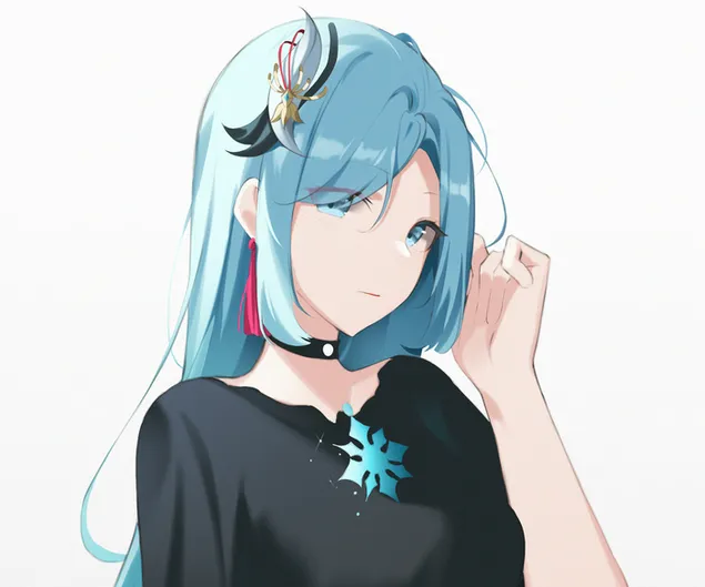 シェンヘ青い髪と目 | 原神 2K 壁紙