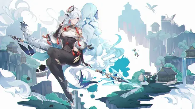 Shenhe | Genshin Impact (Anime Video Game) 8K wallpaper