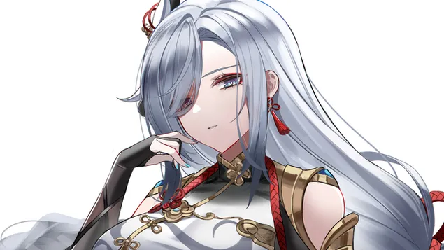 Taustakuva Shenhe (Polearm-hahmo) | Genshin Impact (anime-videopeli) 4K